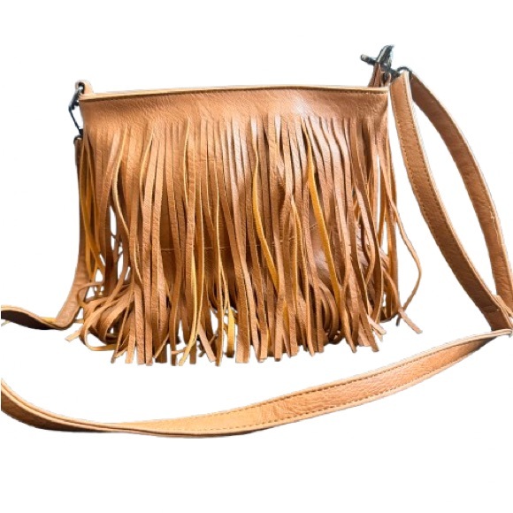 Handbags - Boho-Chic Fringe Faux Leather Crossbody Bag